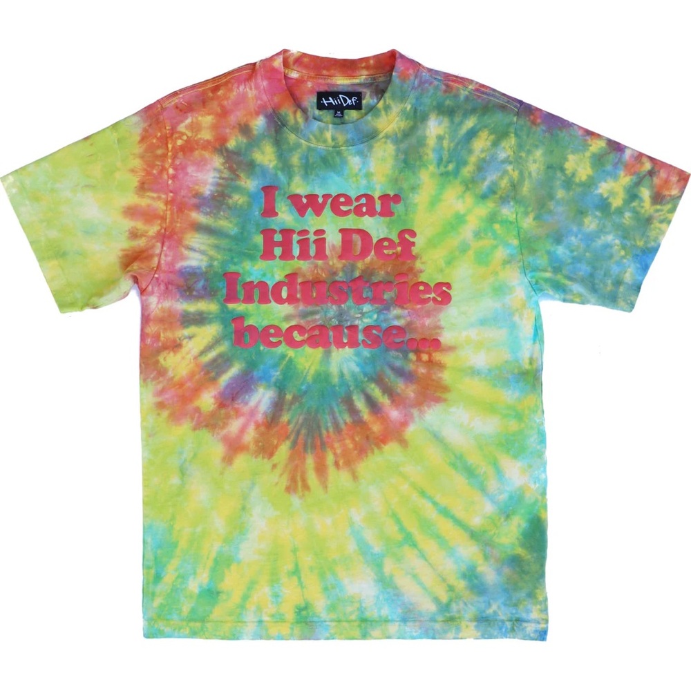 Yellow Tie Dye I Wear Hii Def Because... waterparks T-Shirt-LARGE